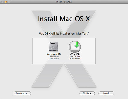 new hard drive for mac install os with usb